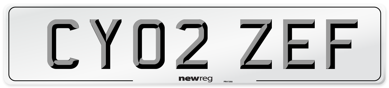 CY02 ZEF Number Plate from New Reg